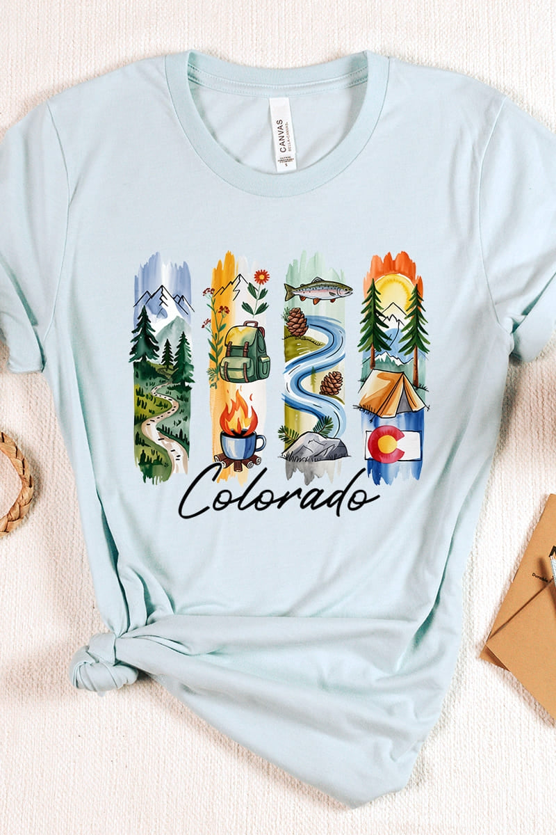US3001-E3061CO Colorado State Brushstroke Graphic Tee $12.5