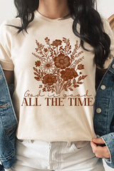 US3001-E3116 God Is Good Floral Graphic Tee $12.5