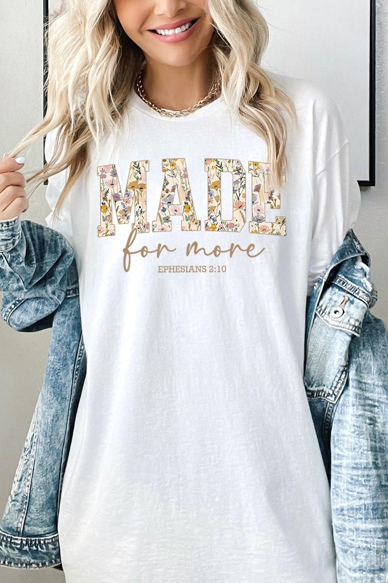 5000P-E3068 Made for More Faith Graphic Plus Heavy Cotton Tee $12.75