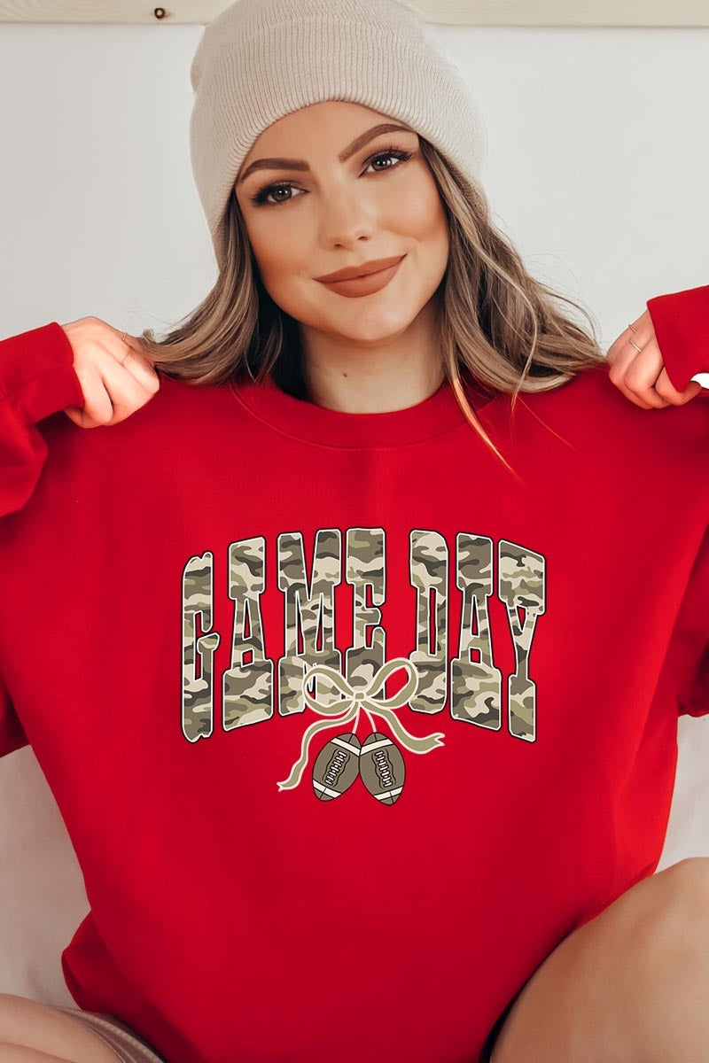 UL180-E3131 Football Game Day Camo Graphic Sweatshirt $20