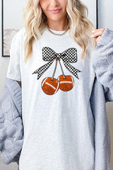 5000-E3055 Football Cherries Graphic Heavy Cotton Tee $9