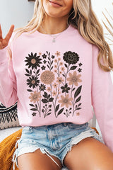 UL180-E3178 Fall Floral Garden Graphic Sweatshirt $20