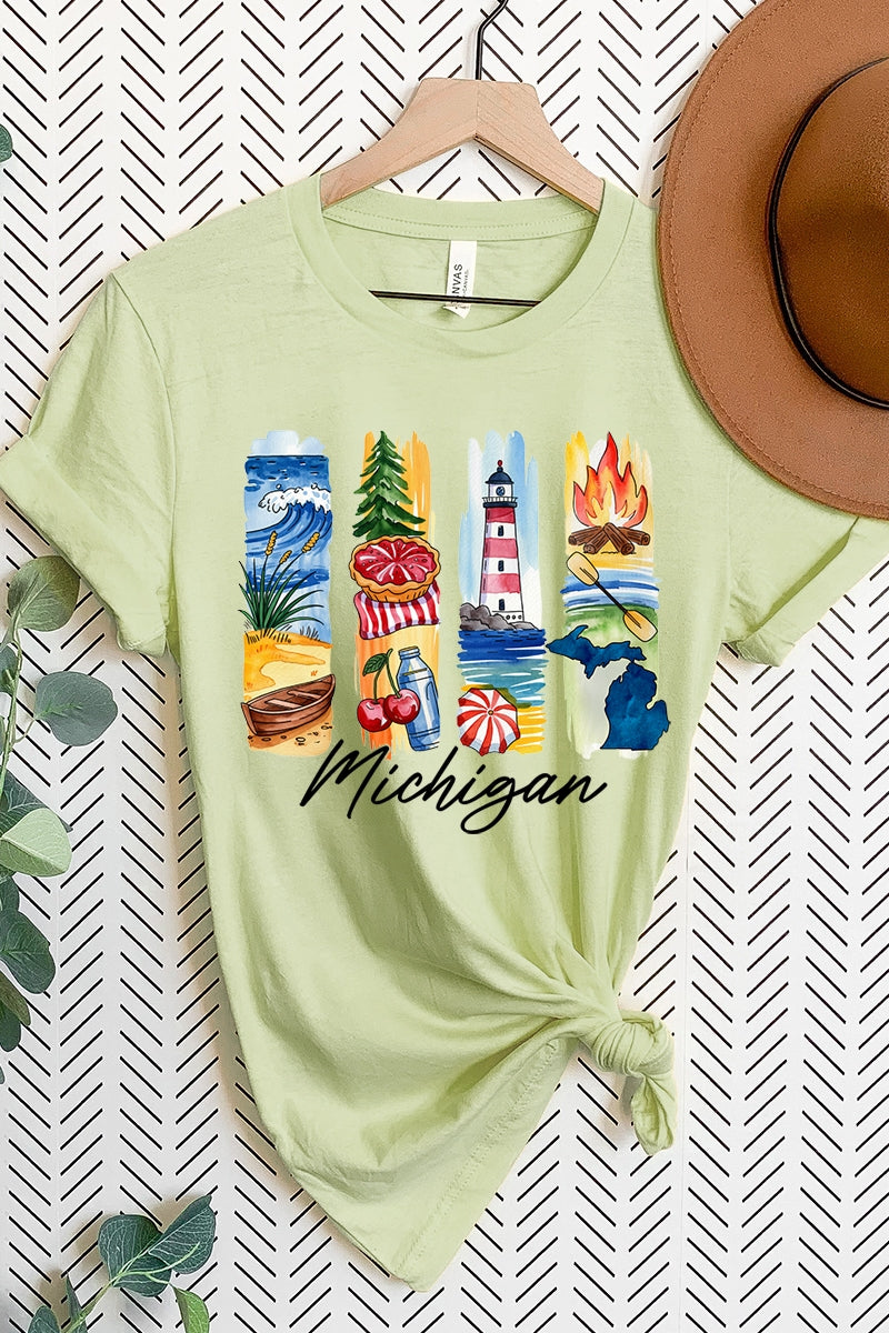 US3001P-E3061MI Michigan State Brushstroke Graphic Plus Tee $16