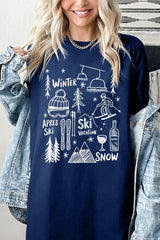 5000P-E3188 Ski Doodle Graphic Plus Heavy Cotton Tee $12.75