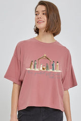 CTS-E3183 Nativity Gift Graphic Relaxed Crop Top $11