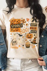 US3001-E3084 Halloween collage Graphic Tee $12.5