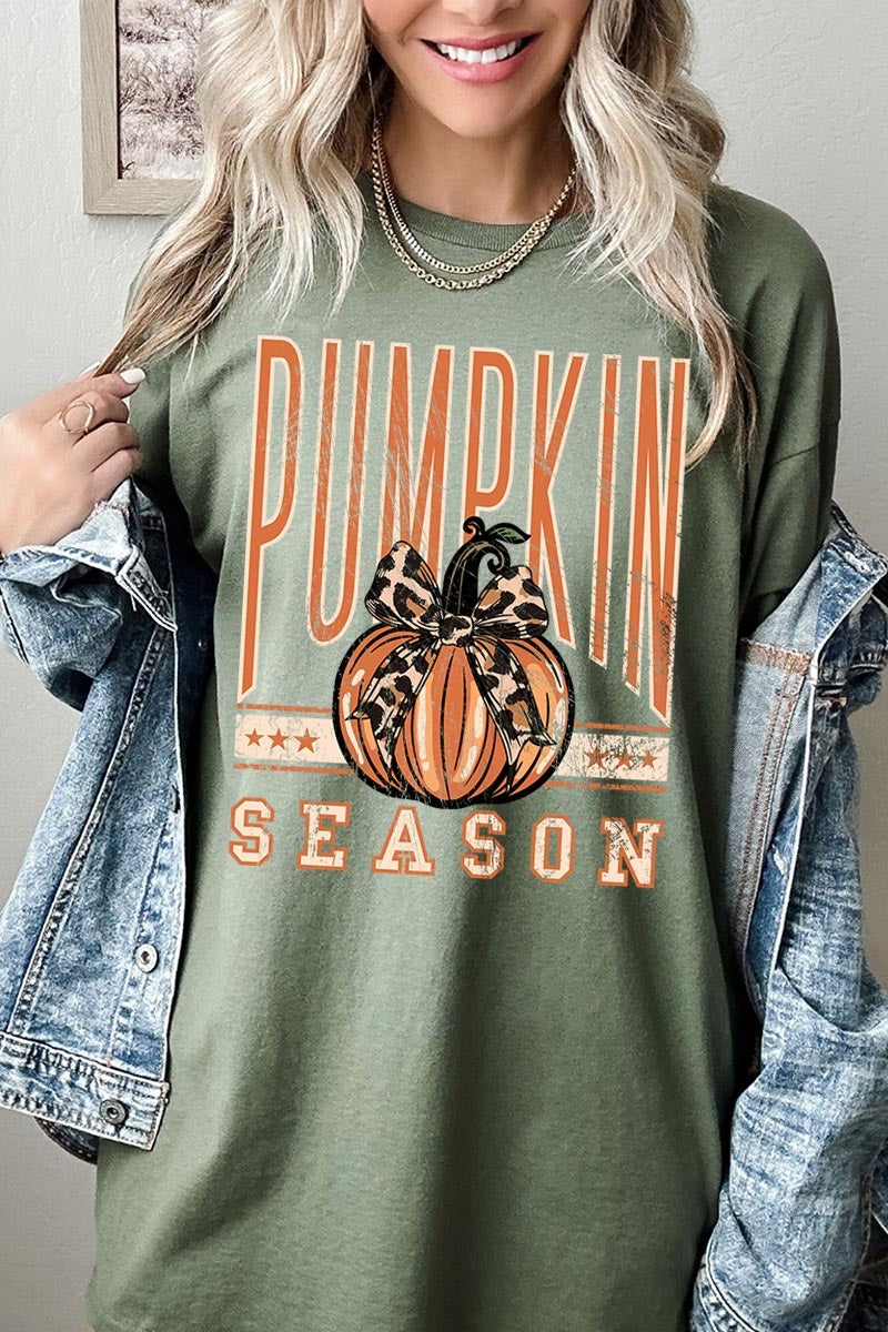 5000-E3145 Pumpkin Season Graphic Heavy Cotton Tee $9