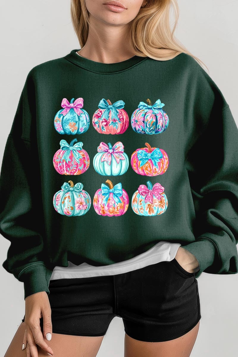 UL180-E3137 Coquette Pumpkin Graphic Sweatshirt $20