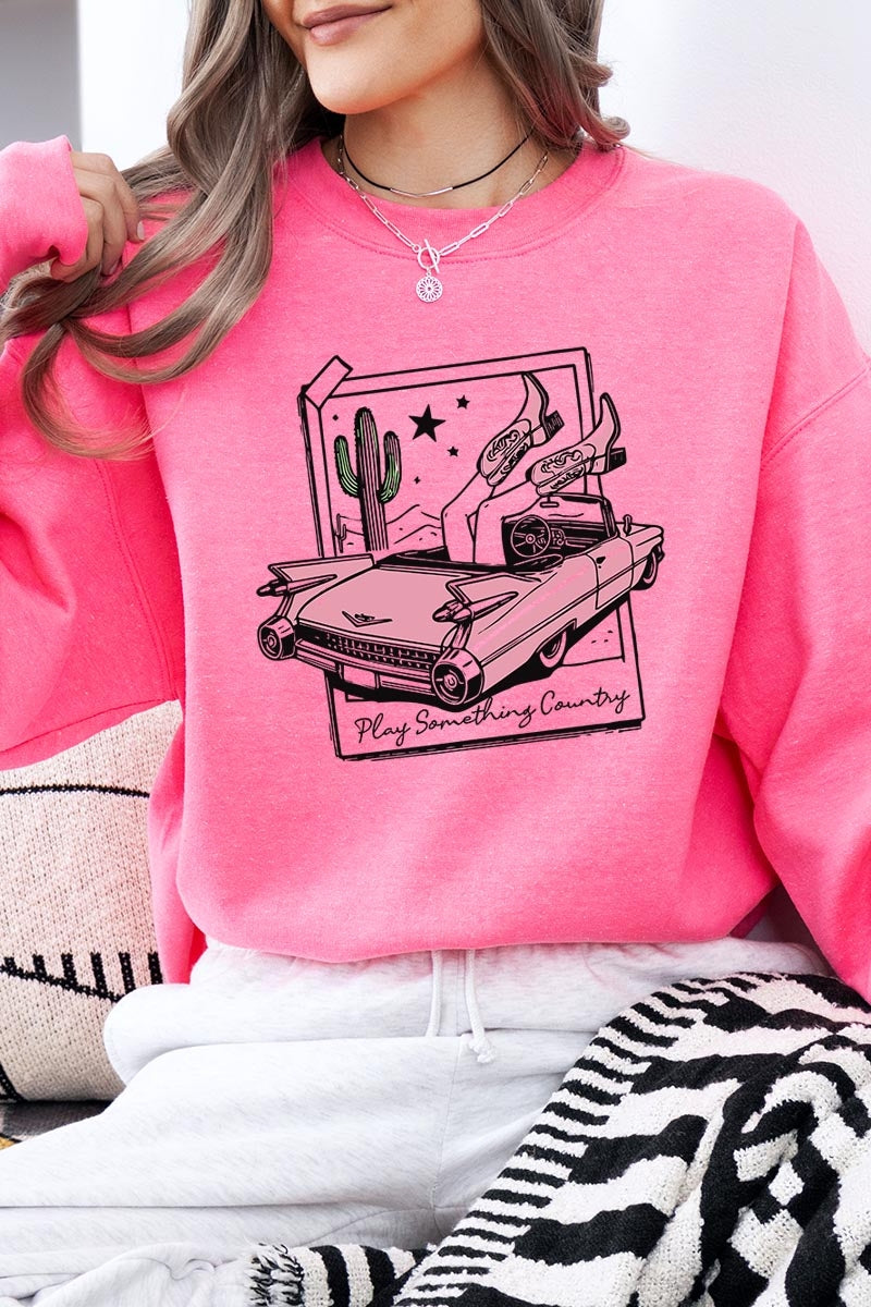 UL180P-E3098 Play Something Country Graphic Plus Sweatshirt $25