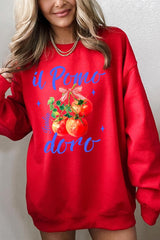 UL180P-E3070 Il Pomodoro Tomato Art Graphic Plus Sweatshirt $25