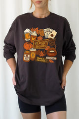 UL240P-E3119 Retro Fall Collage Graphic Plus Long Sleeve Tee $17