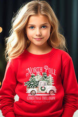 UL180B-E3174Z North Pole Christmas Kids Graphic Sweatshirt $20