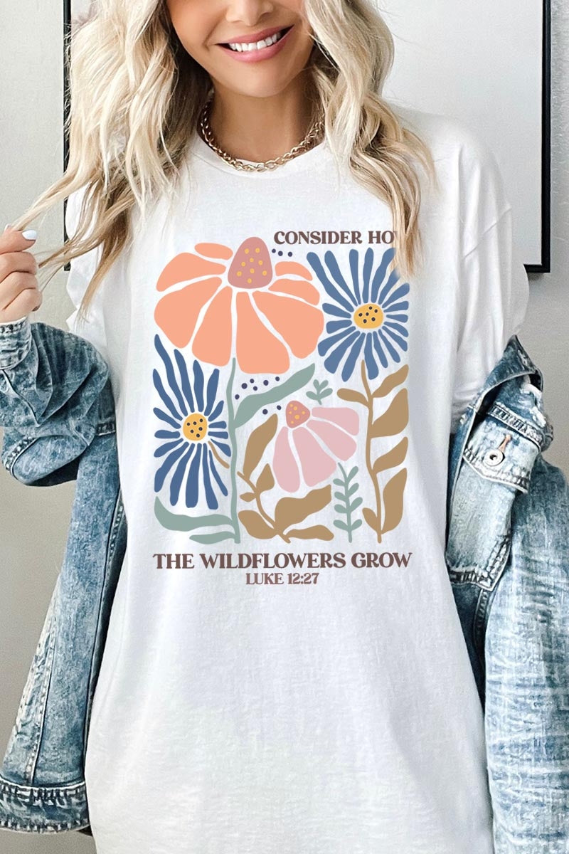 5000P-E3067 Consider the Wildflowers Graphic Plus Tee $12.75