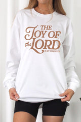 UL240-E3179 Joy of the Lord Graphic Long Sleeve Tee $13.75