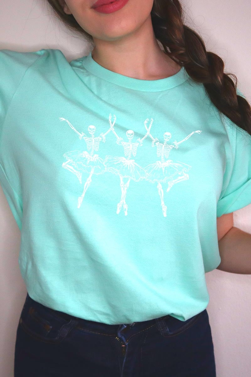 US3001-E3156 Halloween Ballerina Graphic Tee $12.5