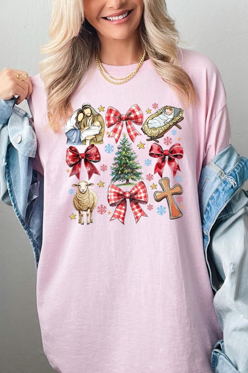 5000P-E3219 Nativity Scene Christmas Graphic Plus Heavy Cotton Tee $12.75