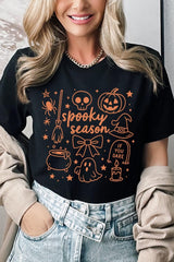 US3001P-E3141 Halloween Doodle Graphic Plus Tee $16