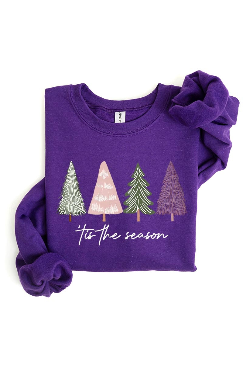 UL180-E3218 Rustic Christmas Trees Graphic Sweatshirt $20