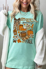 US3001-E3134 Fall Football Collage Graphic Tee $12.5