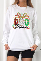 UL240P-E3194 Dog Mama Christmas Paw Graphic Plus Long Sleeve Tee $17
