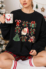 UL180-E3217 Santa Gifts & Bows Christmas Graphic Sweatshirt $20