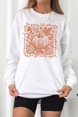 UL240-E3112 Fall Pumpkin Botanical Graphic Long Sleeve Tee $13.75