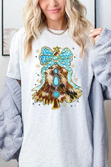 5000-E3184 Turquoise Christmas Tree Graphic Heavy Cotton Tee $9