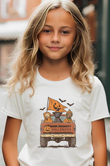 US3001Y-E3150Z Halloween Truck Dogs Kids Graphic Tee $11