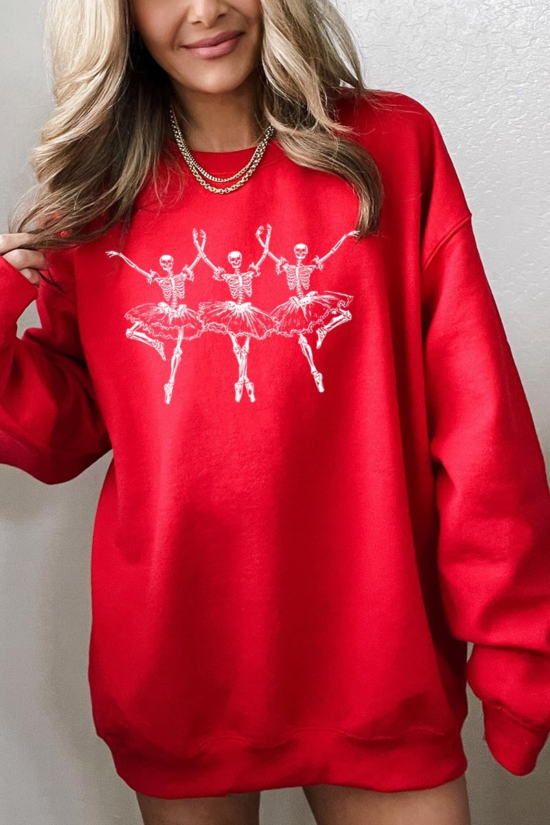 UL180-E3156 Halloween Ballerina Graphic Sweatshirt $20