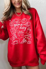 UL180-E3081 Football Doodles Graphic Sweatshirt $20