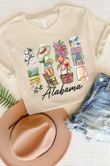 US3001-E3061AL Alabama State Brushstroke Graphic Tee $12.5