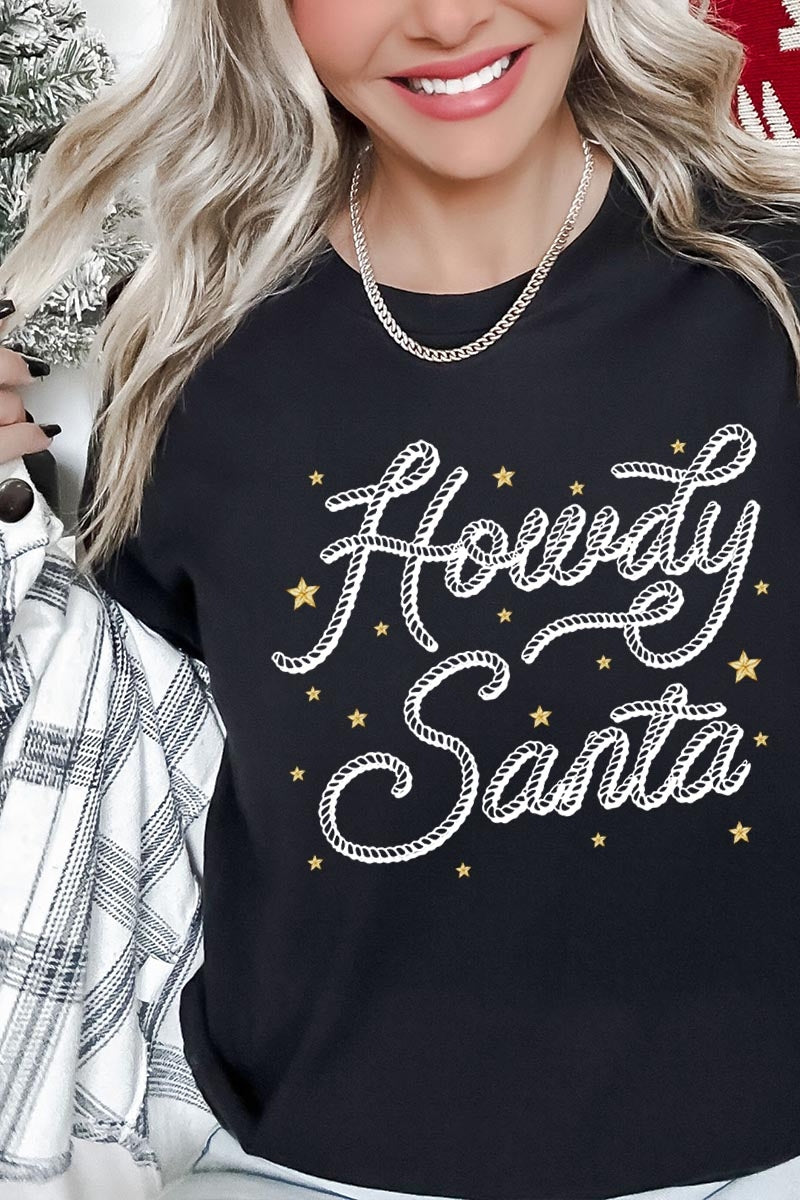 US3001-E3199 Howdy Santa Graphic Tee $12.5