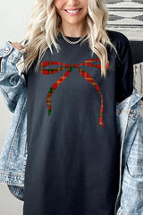 5000-E3211 Red Bow Christmas Graphic Heavy Cotton Tee $9