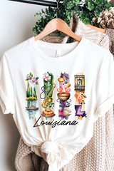 US3001-E3061LA Louisiana State Brushstroke Graphic Tee $12.5