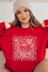 UL180P-E3112 Fall Pumpkin Botanical Graphic Plus Sweatshirt $25