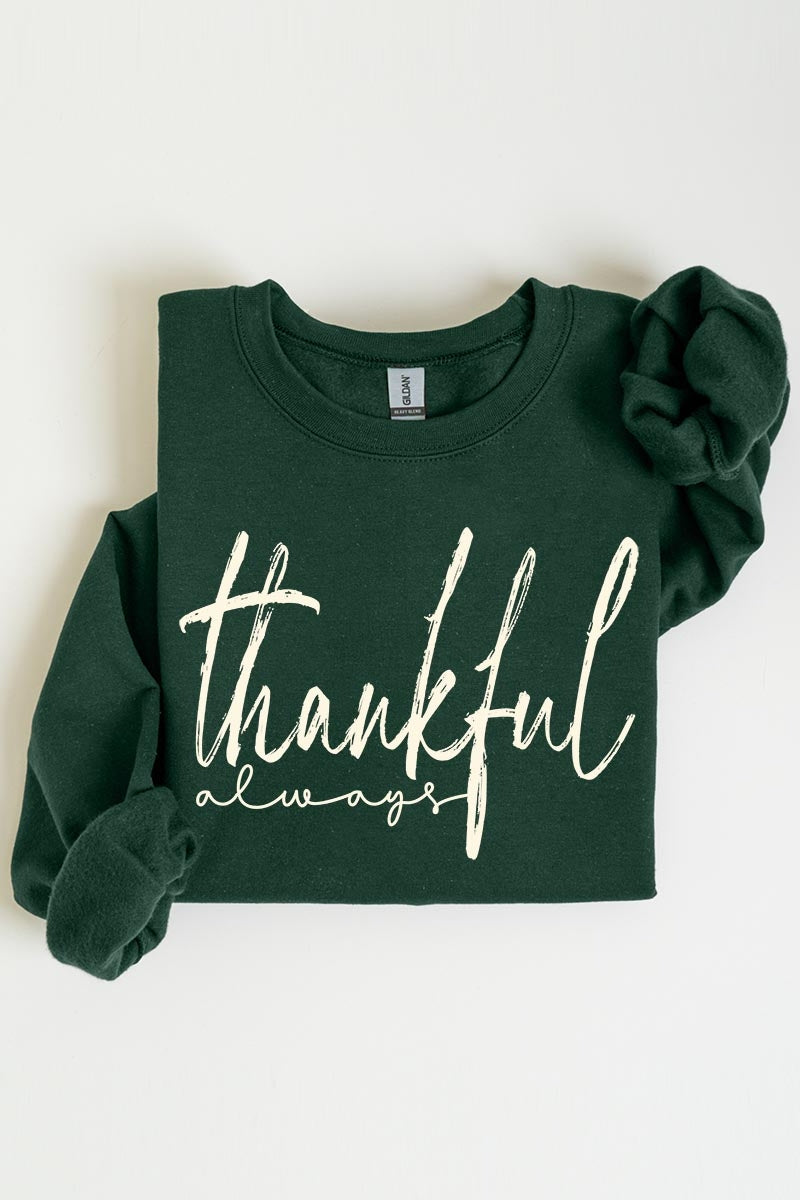 UL180P-E3170 Thankful Graphic Plus Sweatshirt $25