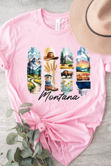 US3001-E3061MT Montana State Brushstroke Graphic Tee $12.5