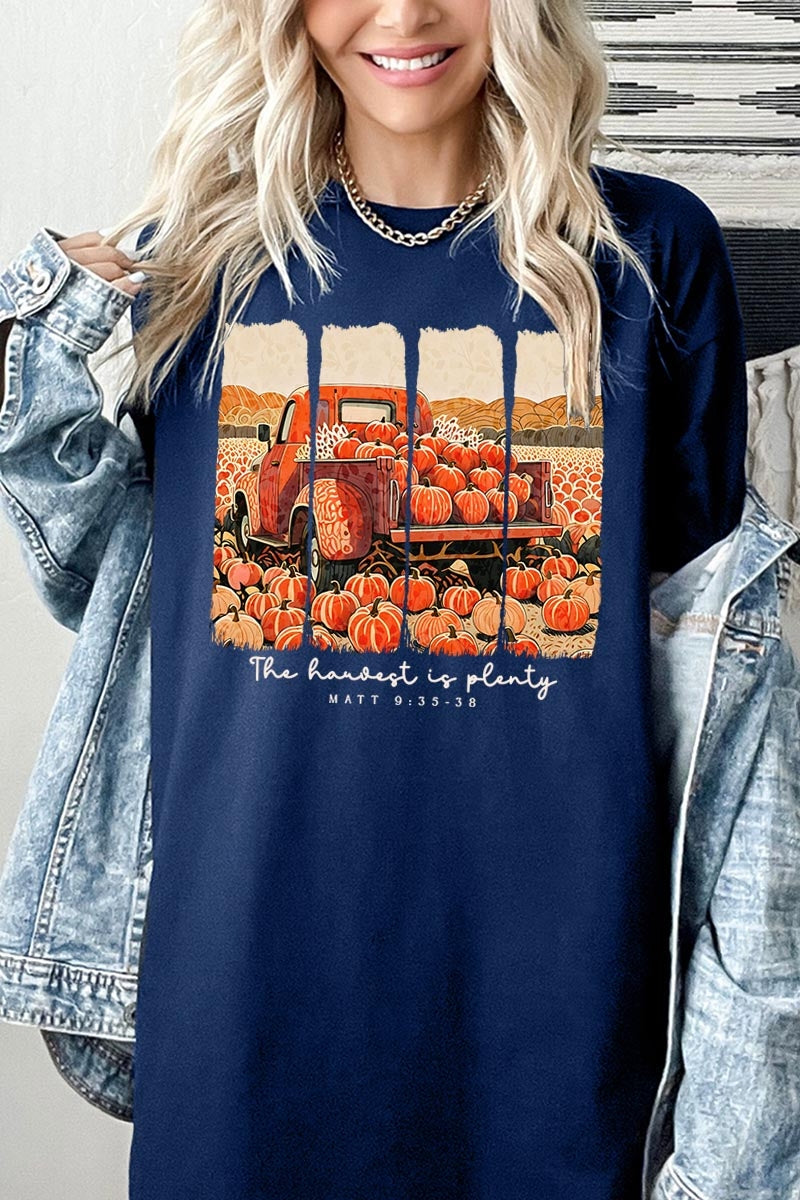 5000P-E3172 Harvest Is Plenty Graphic Plus Heavy Cotton Tee $12.75