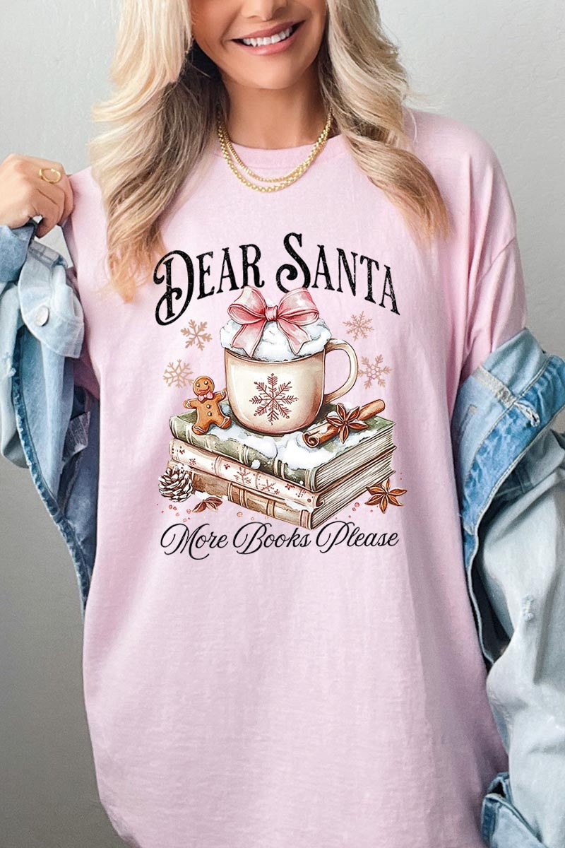 5000-E3205 Dear Santa Books Graphic Heavy Cotton Tee $9