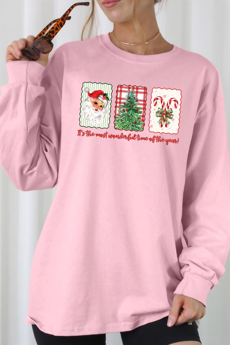 UL240P-E3201 Most Wonderful Time Graphic Plus Long Sleeve Tee $17