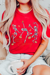 US3001-E3123 Halloween Skeleton Graphic Tee $12.5