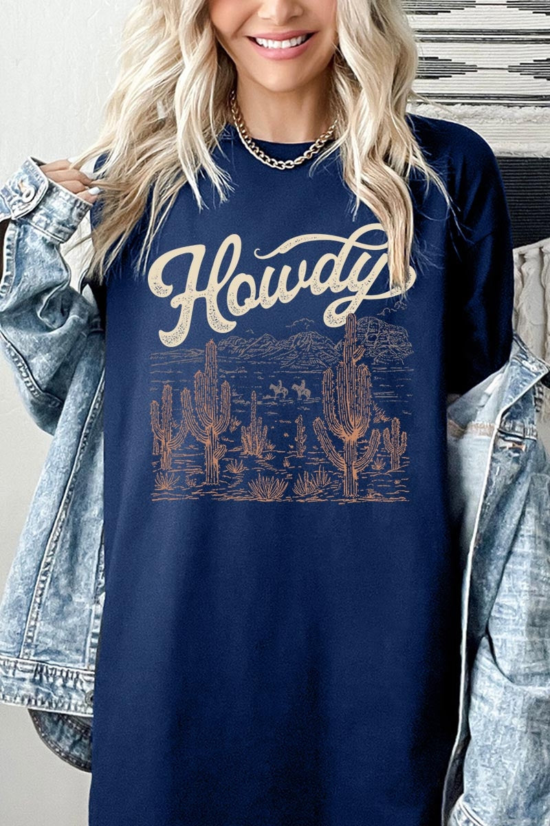 5000P-E3095 Howdy Desert Western Graphic Plus Heavy Cotton Tee $12.75