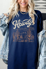 5000-E3095 Howdy Desert Western Graphic Heavy Cotton Tee $9