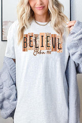 5000-E3167 Believe Fall Christian Graphic Heavy Cotton Tee $9