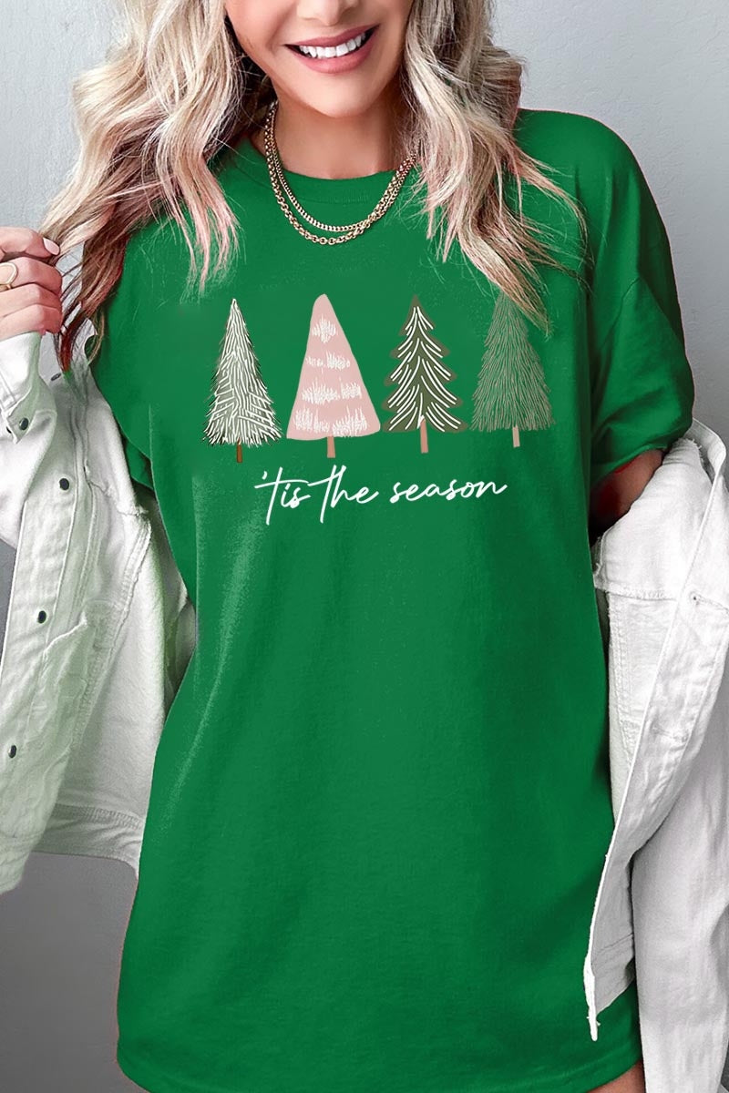 5000-E3218 Rustic Christmas Trees Graphic Heavy Cotton Tee $9