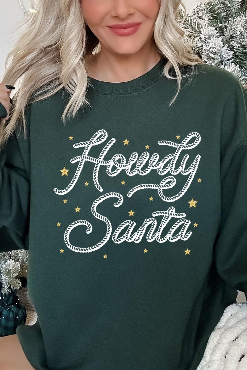 UL180-E3199 Howdy Santa Graphic Sweatshirt $20