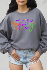 UL180-E3109 Spooky Halloween Graphic Sweatshirt $20