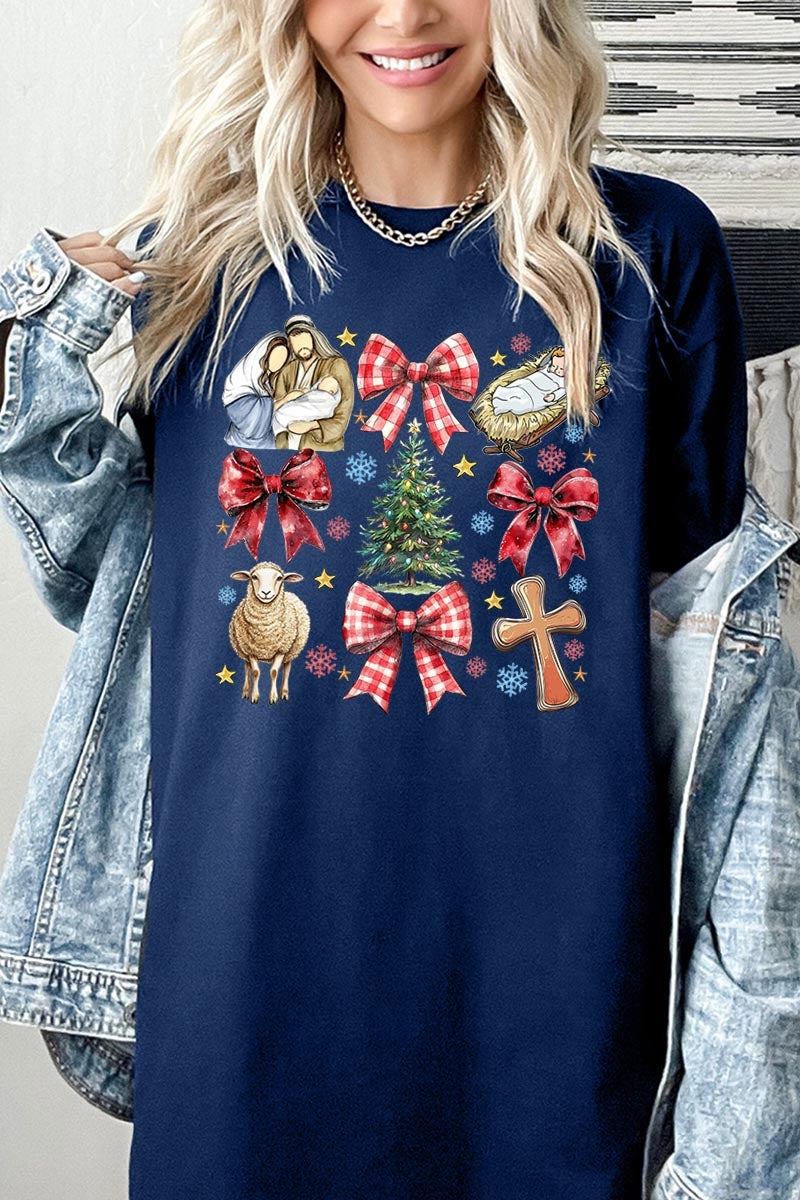 5000-E3219 Nativity Scene Christmas Graphic Heavy Cotton Tee $9