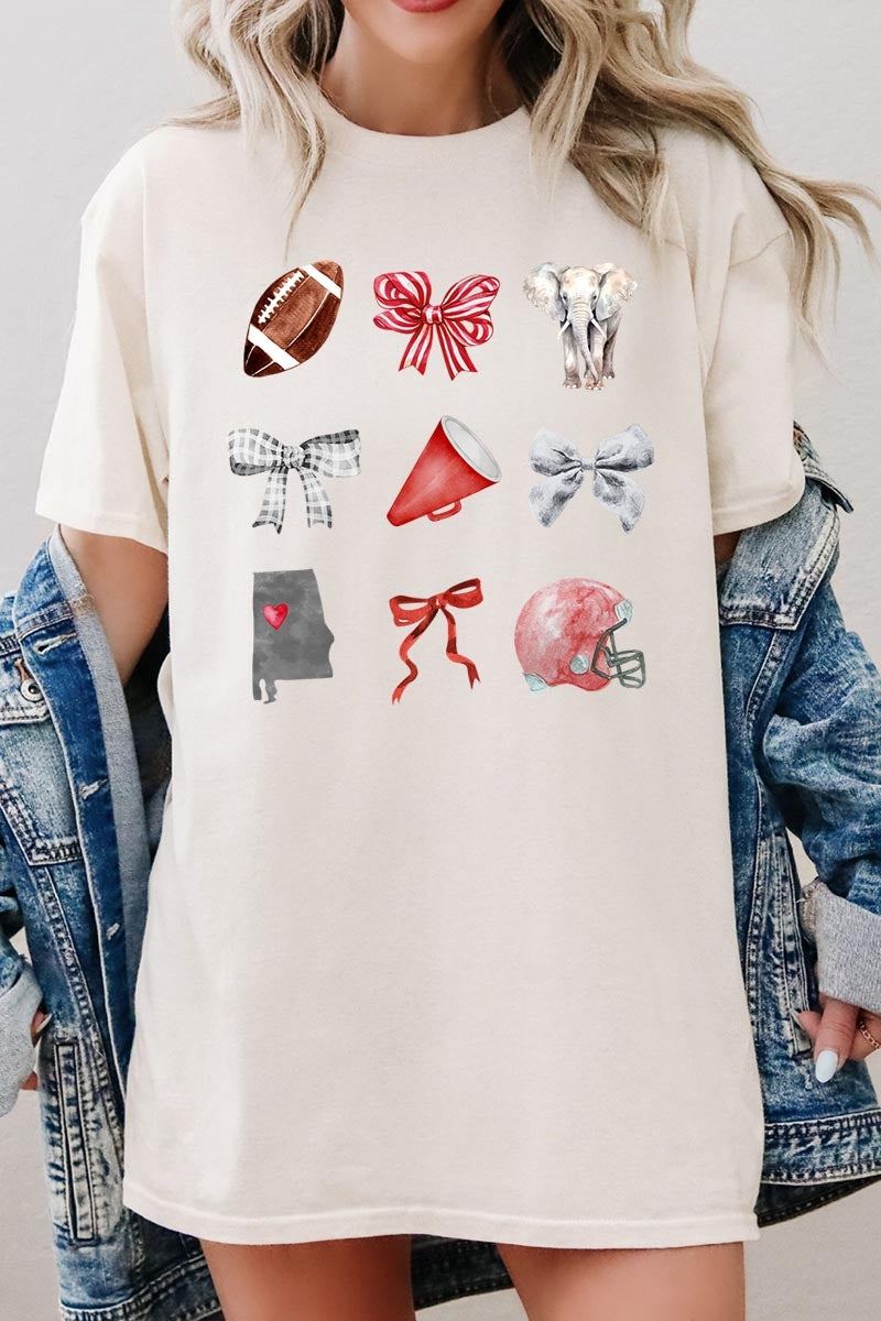 5000-E3076 Alabama Football Graphic Heavy Cotton Tee $9