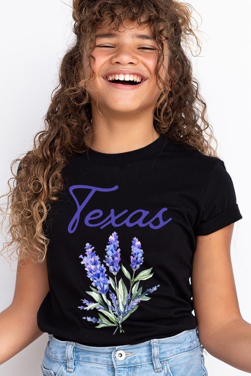 US3001Y-E3060Z Texas Bluebonnet Kids Graphic Tee $11